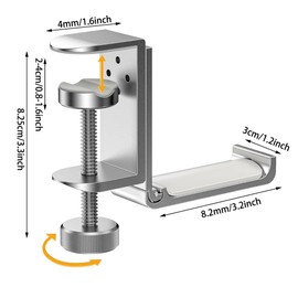 Yeanifeana Foldable Under Desk Headphone Stand - Universal Fit Headset Holder with Adjustable Clamp, Space Saving Gaming Headset Hook, Hanger Mount for All Headphones (Silver)