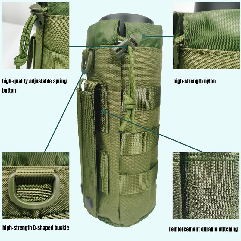 YOWDUTY Tactical MOLLE Water Bottle Holder, Upgraded Water Bottle Pouch