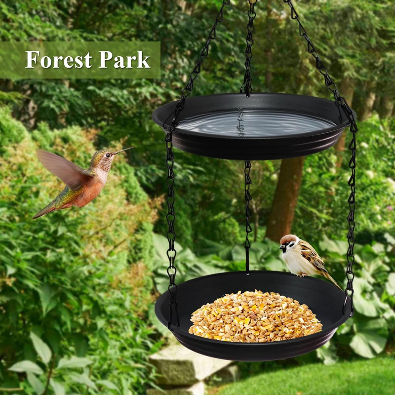 Gute Double Layer Hanging Metal Mesh Bird Feeder Tray -