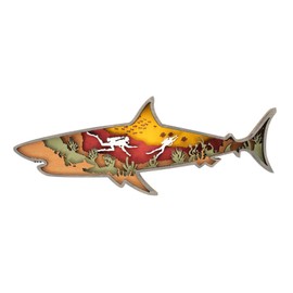 Ciieeo Shark Decor for Home 3d Wooden Shark Art Unique Desktop Decoration for Living Room Bedroom
