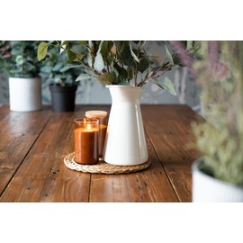 Decorasian Coasters made of water hyacinth - seagrass pot coasters in a set of 4 - wipe-clean coasters 25 cm - place mats small and round