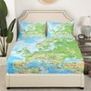 Erosebridal World Map Sheet Set Queen Size, Blue Ocean Bedding