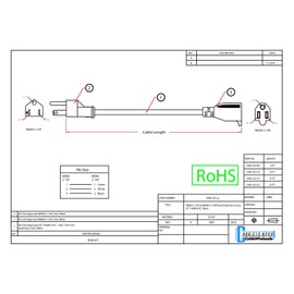 6 feet Power Extension Cord, Power Extension Cable, SJT, NEMA 5-15P to NEMA 5-15R, 14 AWG, 3 Conductor, 15 Amp Power Cable, CableWholesale