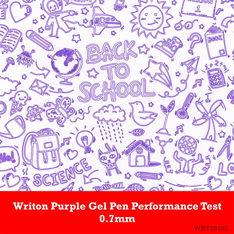 Writon Retractable Gel Pens, Comfort Barrel, 0.7mm Fine Point, Purple