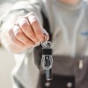 SUPVOX Metal Carabiner Keychain 4pcs PU Leather Key Ring Holder