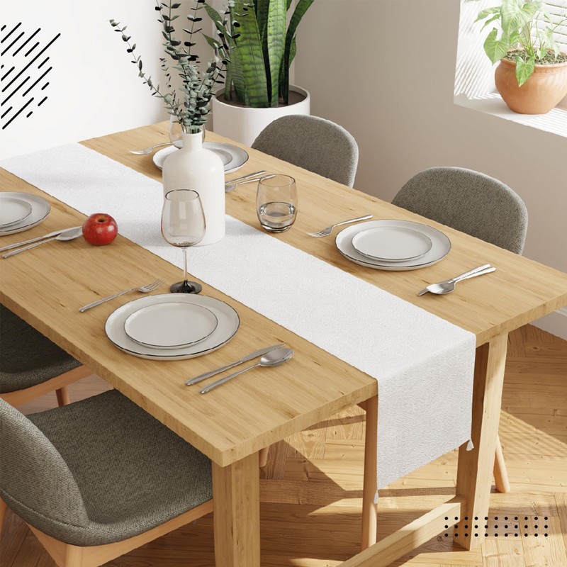 Encasa XO Dining Table Runner | Embossed Velvet | 32x240