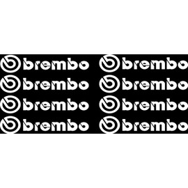 Hitzebeständige Bremssattel Aufkleber passend für Brembo, 8 Stück - Performance Tuning Auto Sticker, JDM Style, Weiß oder Schwarz, 80×16 mm - Optimale Fahrzeugpersonalisierung (Weiß)