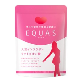 EQUAS エクオール 生成 大豆イソフラボン ラクトビオン酸 高麗人参 GABA コラーゲン ヒアルロン酸 １１種類の女性サポート成分配合 国内製造 30日分 (30日分)