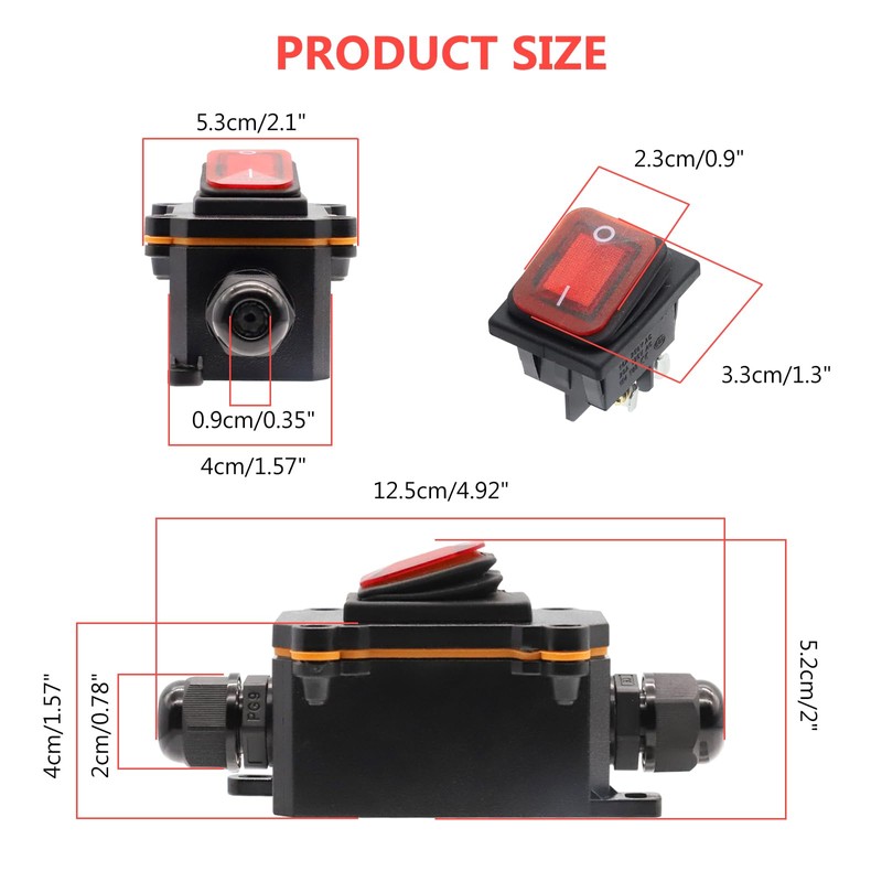 IP67 Waterproof Inline Switch Cable Switch 12 V DC 20