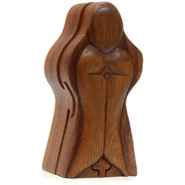 Brave Wings Hand Carved Wooden Small Storage Box ~ Mother ~ OOAK Ornament Sculpture Figurine Statue Unique Table Decoration Home Decor Gift for Christmas and Birthdays ~ 4257