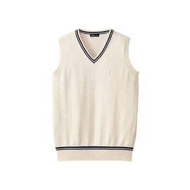 East Boy 4216028 4216028 Venus Cotton Vest (12G/Lined/COOLMAX) Sweater Vest, Oatmeal (840)