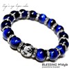 Blessing M'style Men's Natural Stone Bracelet, Blue Tiger Eye, Power