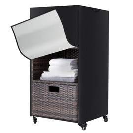 Agustone Outdoor Pool Towel Storage Rack Cover for Outsunny Valet Pool Towel Rack, 24in Pool Towel Holder Cover Outdoor Towel Storage Cover for Hot Tub-(Cover Only)