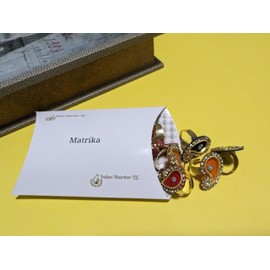 Matrika Hand Made Fashion Bead Rings | Set of 10 Fashion Bead rings| Haldi Kumkum Return Gift | B_HKFR1, Assorted, Fabric Metal, White Diamond