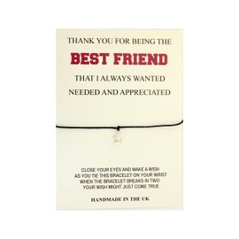 Lucor Best Friend Bestie Gifts | Friendship Star Wish String Bracelet | Graduation Gifts | Christmas Birthday Gifts | Gifts for Friend