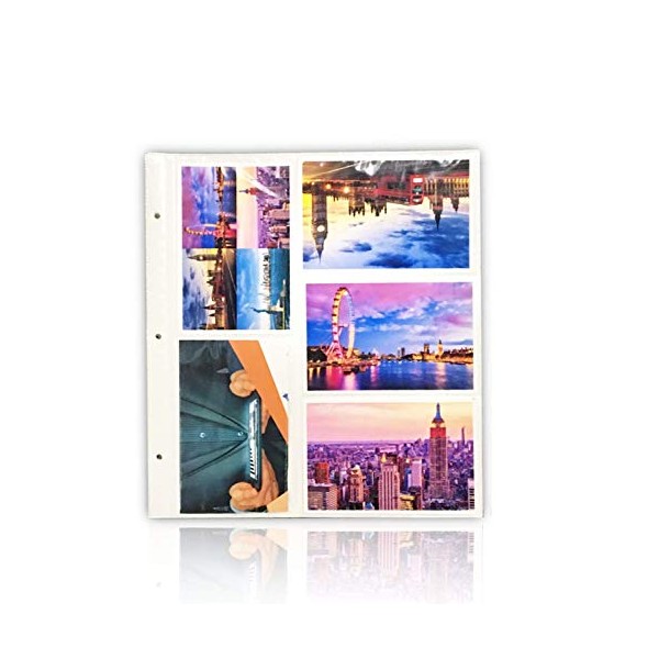 ARPAN 20 Refill Sheet Holds 6x4'' 200 Photos for Large Ringbinder Photo Album