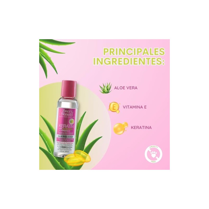 Every Strand Aceite para Cabello Keratina Aloe Vera Mas Vitamina