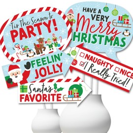 Big Dot of Happiness Funny Very Merry Christmas - Holiday Santa Claus Party Photo Booth Props Kit - 10 Piece