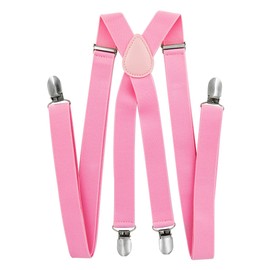 axy Men's Braces Wide 2.5 cm with 4 Strong Clips X Shape and Women (Pink), pink