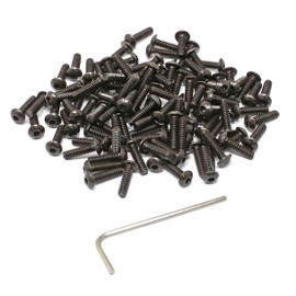 iexcell 100 Pcs #6-32 x 1/2" Alloy Steel 10.9 Grade Hex Socket Button Head Cap Screws Bolts Kit, Black Oxide Finish