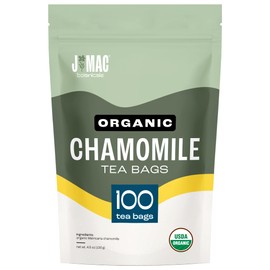 J MAC BOTANICALS Organic Chamomile Tea Bags (100 Count) - Certified by Organic Certifiers, Inc. - Quality Tea From Nile Valley, Egypt, Packaged in the USA