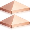 Blulu 2 Pcs 4''x4'' (Actual 3.5''x3.5'') Solid Copper Pyramid Post