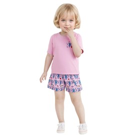 Zuafy Clothes Set Y2k 2 Piece Summer Outfit Monkey Beach Vaction Shorts Set Preppy for Birthday Gift Pink