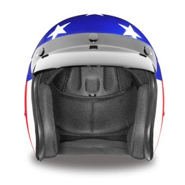 Daytona Helmets Skull Cap 3/4 Shell Helmet w/ Carry Bag for Motorcycles, Choppers, Dirtbikes, & ATVs, Fits Adult Men & Women, X Large, Captain America