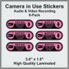 Unbranded Camera in Car Recording Video 6-Pack Decals Pink &