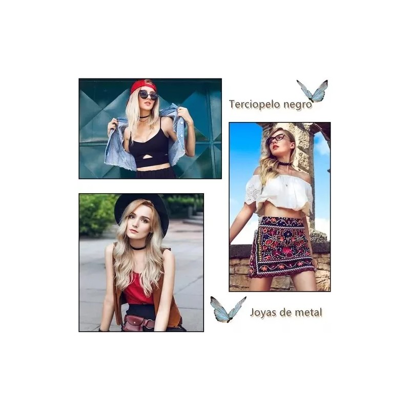 THE9SHOP 12 Collar De Gargantilla Ribbon Choker Necklace Para Mujer