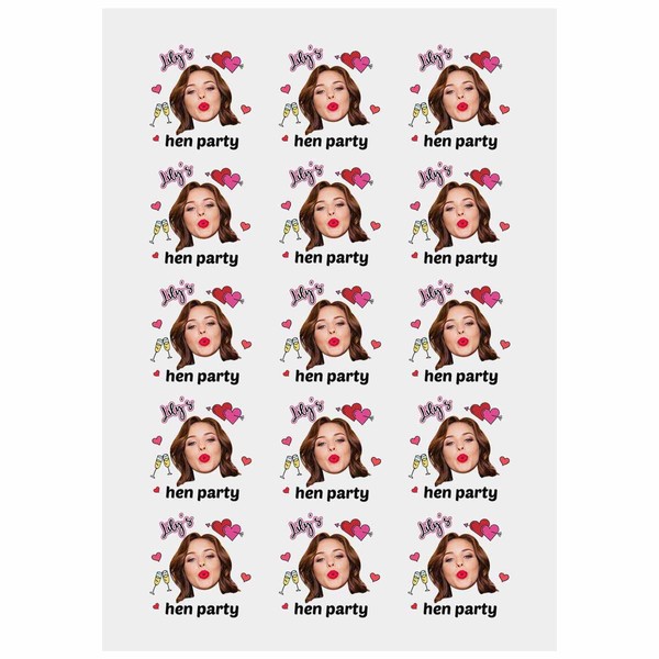 Custom Bachelorette Party Temporary Tattoos,Personalized Face Body Tattoos with Photo