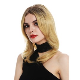 WIG ME UP - CM-135-MT Women's Wig Monofilament Hand Knotted Medium Length Straight Parting Ombre Balayage Brown Blonde Diva