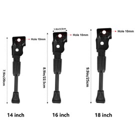 Oumers Kids Bike Kickstand, Single-Side Bicycle Stand Children's kick Stand 14-18 inch Support bike Side Kickstand Bicycle Stand Kick Anti-Slip Kickstand
