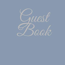 Wedding Guest Book: Dusty Blue with Silver Guest Book | Landscape Guest Book| Modern Paperback Guest Book| 152 pages 8.25 x 8.25 inches