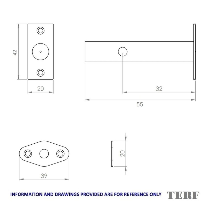 TERF® Heavy Duty Polished Nickel 55mm Mortice Door Window Rack