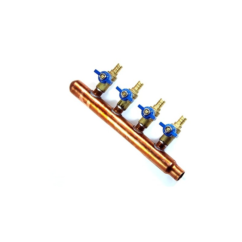 PEX Plumbing Manifold 3/4" Male 1/2" Ball Valve, Close End,