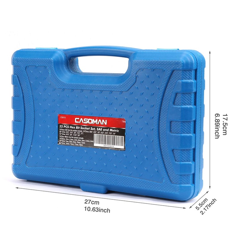 CASOMAN 33 Piece Master Hex Bit Socket Set, S2 Steel,