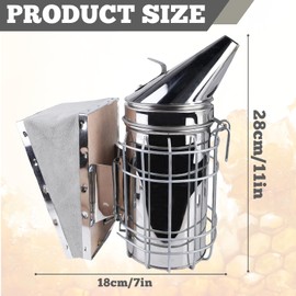 WANDGU Stainless Steel Bee Hive Smoker: Bee Smoker Tools Accessories for Beekeeping, Portable Bee Technology Smoker Beekeeping Equipment