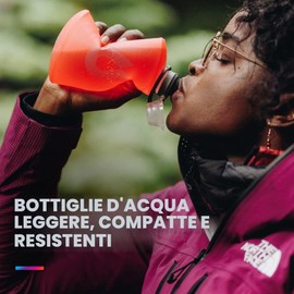 HydraPak Stow - borraccia pieghevole per zaino (1 L) - senza BPA, ultraleggera, con tappo a scatto a prova di fuoriuscita - Blu Ghiacciaio
