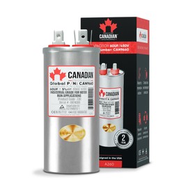 AC Capacitor 60 μF, 450VAC, CBB65 Motor Run Round Capacitor for Air Conditioner, Industrial Electric Motors, Compressors, Air Conditioners
