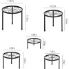 CADANI 5-Pack Metal Plant Stands for Outdoor Indoor, Anti-Rust Iron