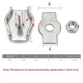 WERIGONI Pack of 20 Rope Clamps M3 Simplex Wire Rope Cable Clamps Wire Rope Clamps 304 Stainless Steel Single Strand Wire Rope Clamp for Wire Rope Wire Rope Washing Line