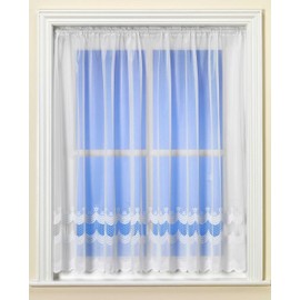 Colbury White Voile Net Curtain - Two Metre Width (Drop 152cm (60”)) - Sheer Semi Transparent Slot Top Privacy Drapes