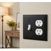 Cosmas 25068-FB Flat Black Single Toggle/Duplex Combo Electrical Outlet Wall