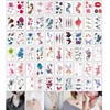 tuzuru Temporary Tattoos, Flowers, Butterfly, Roses, 60 Stickers, Waterproof, Bonus