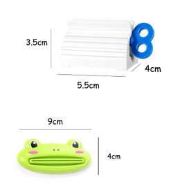 WENRENMK 4 Pieces Toothpaste Squeezer Rotating Toothpaste Holder Manual Toothpaste Squeezer for Toothpaste Cosmetics, Dyes and More (Includes 1 Cartoon Toothpaste Squeezer)