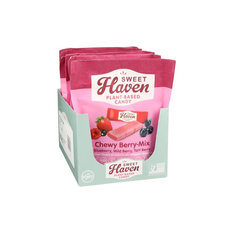 Sweet Haven Plant-Based Candy, Chewy Berry-Mix, Naturally Flavored, Vegan Friendly,