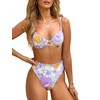 CUPSHE Women Swimsuit Bikini Set Two Piece High Waisted Drawstring