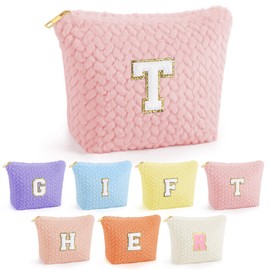 YOOLIFE Teacher Appreciation Gifts for Women - Teacher Bag Large Cute Pink Makeup Bag Make Up Cosmetic Travel Bag Toiletry Pouch End of Year Thank You Retirement Gifts Teacher Appreciation Week T