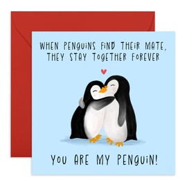 Central 23 Penguin Birthday Card - You Are My Penguin - Romantic Penguin Anniversary Card For Husband Wife Boyfriend Girlfriend - Penguin Valentines Card - Comes With Stickers
